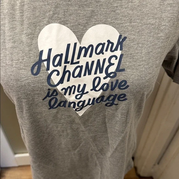 Hallmark Gray Tee with Heart and Blue Script - Picture 2 of 5